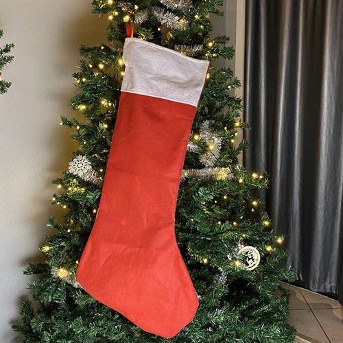 JOYIN Jumbo Christmas Stockings - 4 Pack 38" Red & White Felt Holiday Decor for Tree & Parties