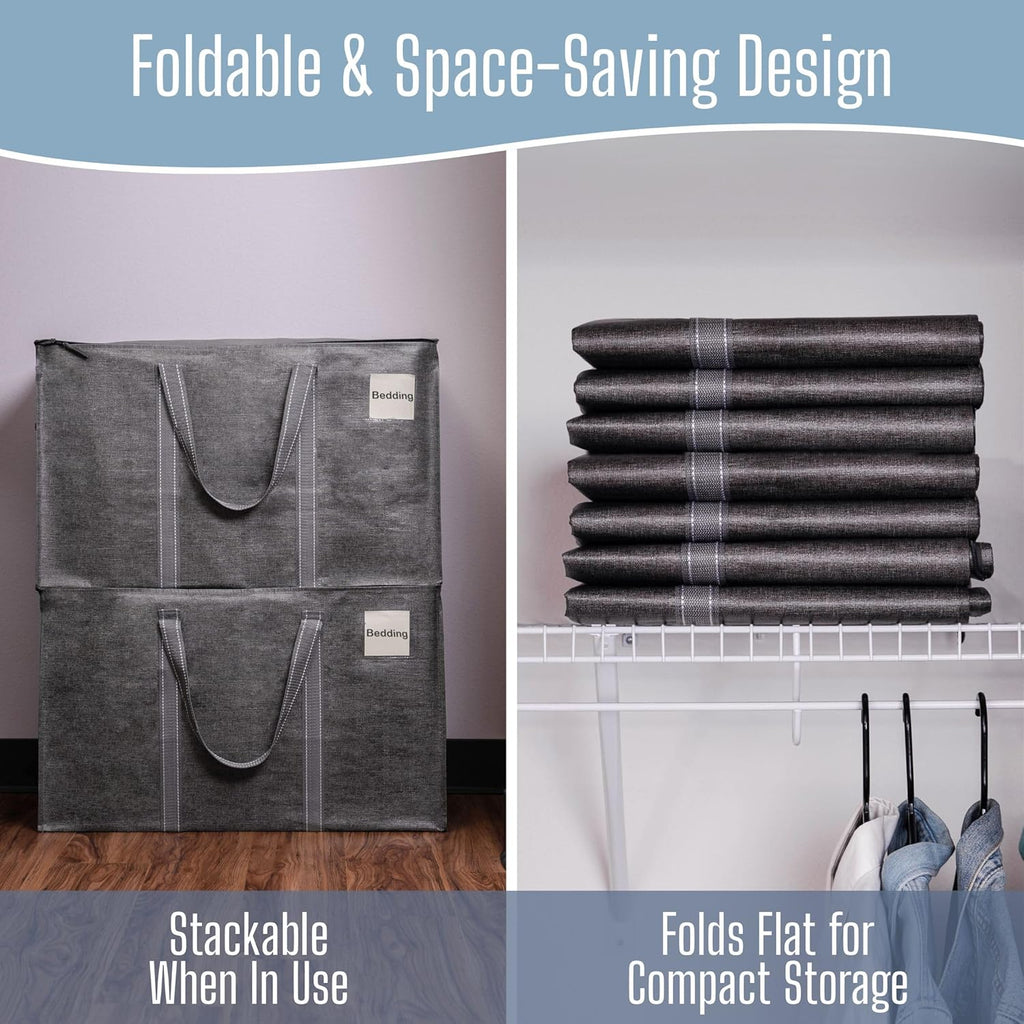 VENO Heavy Duty Moving Bags - 8 Pack Extra Large Storage Solution with Reinforced Handles & Zippers | Foldable & Reusable for Clothes & Dorms