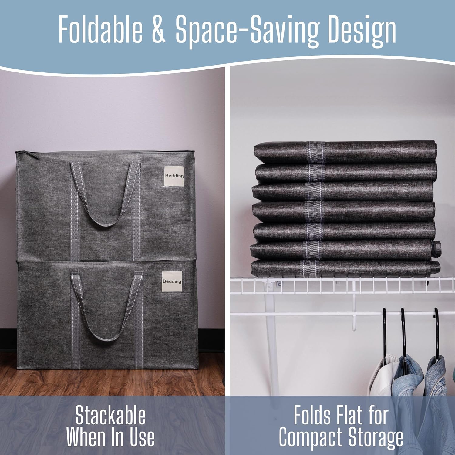 VENO Heavy Duty Moving Bags - 8 Pack Extra Large Storage Solution with Reinforced Handles & Zippers | Foldable & Reusable for Clothes & Dorms