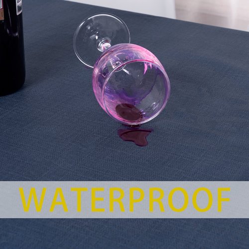 sancua 100% Waterproof Rectangle PVC Tablecloth - 54 x 108 Inch - Oil Proof Spill Proof Vinyl Table Cloth, Wipe Clean Table Cover for Dining Tables, Buffet Parties and Camping, Greyish Blue
