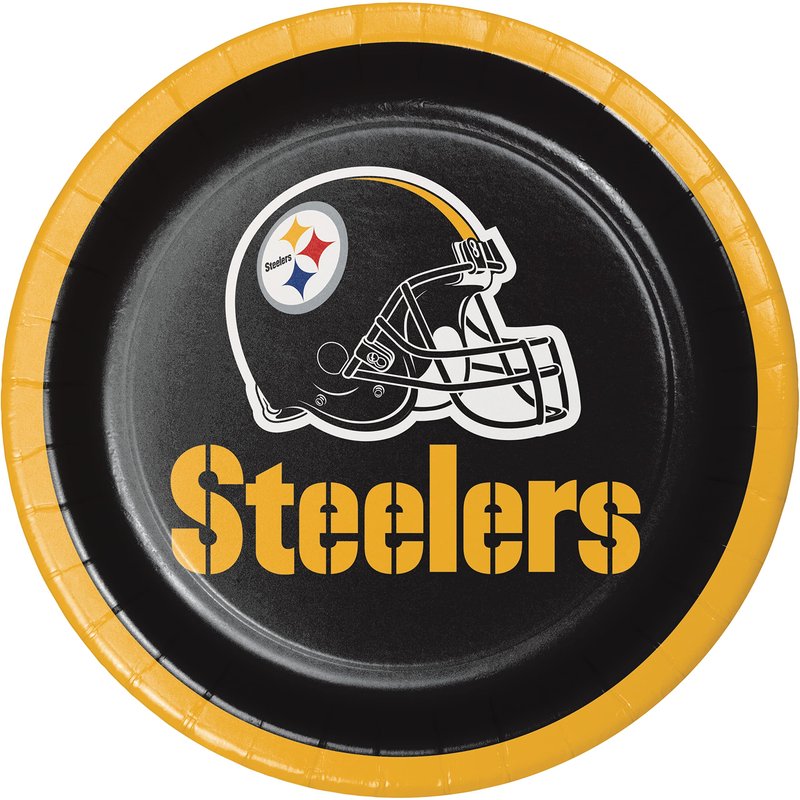 Trendware Pittsburgh Steelers Dessert Plates, 24 ct, Officially Licensed