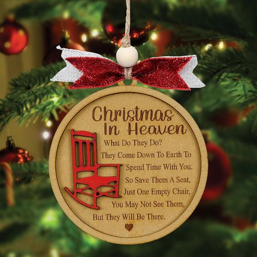 Christmas In Heaven | Memorial Ornaments for Loved Ones - Cherished Keepsake for Grandma, Grandpa, Mom, Dad