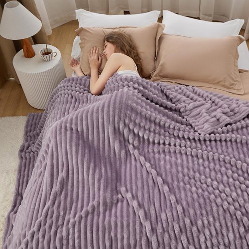 Bedsure GentleSoft Light Purple Fleece Blanket - Cozy Soft Throw for Couch, 90x90 Inches