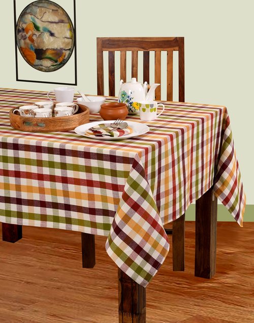 Urban Villa Checkred Tablecloth Buffalo Check Table Cloth Tabletop Cover Kitchen Dining Tablecloth 100% Cotton Great Parties Wedding Holiday Dinner Rectangle 60X84 Inches 6-8 Seats Table Cloth