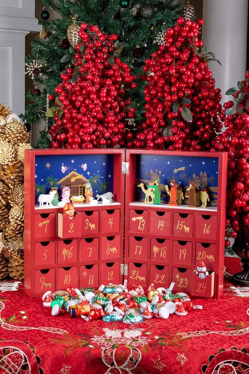 Clever Creations Wooden Christmas Advent Calendar - Festive Holiday Countdown Decoration | Nativity Scene Design