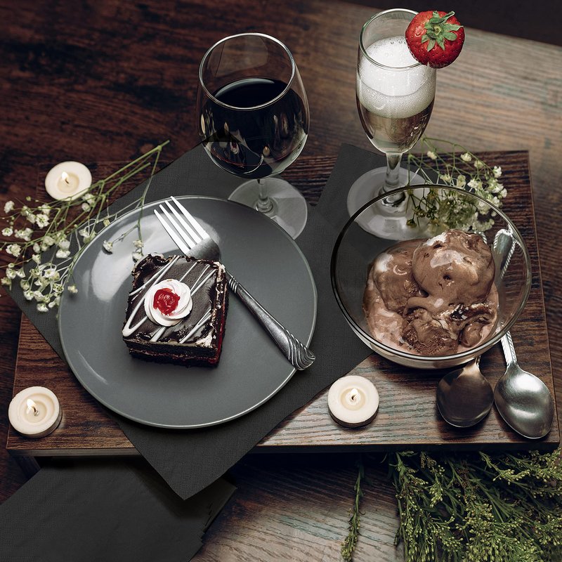 1100 Pack Cocktail Napkins Paper - Quality 3-Ply Black Beverage Napkins - Restaurant, Event, Bar Napkins - Perfect Size Dessert Napkin - Party Napkin Bulk - Elegant Wedding Napkins Disposable