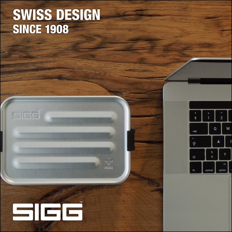 SIGG - Metal Lunch Box Plus - Food Container with Compartments - Swiss Design - Dishwasher Safe - Ultra Light - S/L