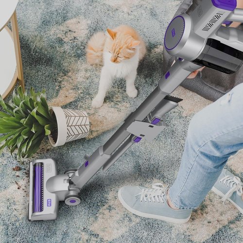 Black+Decker PowerSeries 4-in-1 Corded Stick Vacuum - Multi-Surface, HEPA Filtration, LED Floor Head, Grey