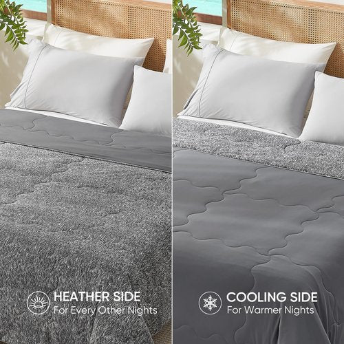 Snuggle Sac Cooling Comforter Queen Size – Q-Max 0.43 Cooling Blanket for Hot Sleepers & Night Sweats,Lightweight Breathable Summer Blanket,Reversible Dual-Sided Silk Smooth Cooling Comforters