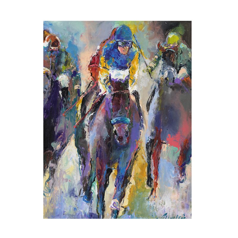 Wrapped Canvas Wall Art - Richard Wallich 'Jockeys' Wall Art for Living Room, Bedroom, or Office Décor - 24x32