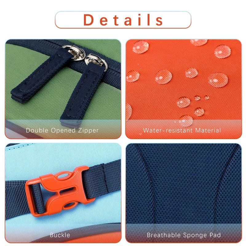 Sawkig Cute Mini Toddler Backpacks for Boys 2-4 Little Kids Backpack Preschool Bookbag (Orange Blue)