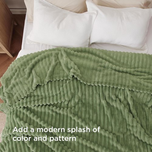 Bedsure GentleSoft Fleece King Blanket - Cozy Reseda Throw for Couch, 108x90 Inches