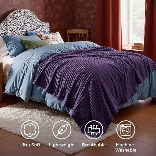 Bedsure GentleSoft Purple Fleece Blanket - Cozy Soft Throw for Couch, Perfect Gift for Women | 60x80 Inches