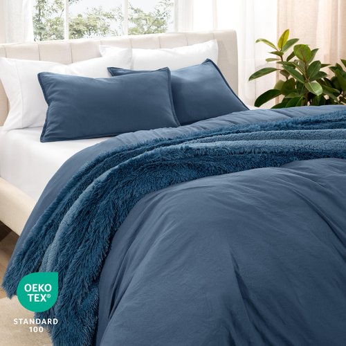 Bare Home Microfiber Duvet Cover Set - Ultra Soft Washed Microfiber - King/California King - Linen-Like Look - Easy Care - Breathable Fabric - Our Softest Duvet Cover Set (King/Cal King, Bering Sea)