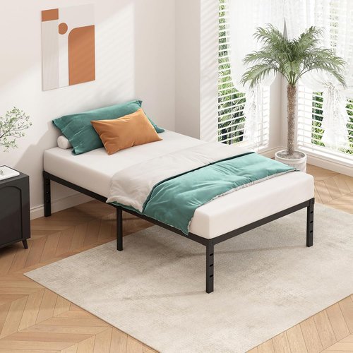 HLIPHA Metal Platform Bed Frame - 14 Inch Tall Twin Size with Sturdy Slat Support | Easy Assembly, Black