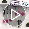 4-Piece Kitchen Dish Brush Set with Non-Slip Long Handle - Black