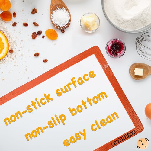 proMCRjex Silicone Baking Mats Half Sheet/Full Sheet Non-Stick Cookie Sheet for Baking Silicon Baking Mat Set (12” x 16” & 16” x 24” Pack of 2)