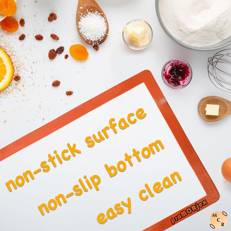 proMCRjex Silicone Baking Mats Half Sheet/Full Sheet Non-Stick Cookie Sheet for Baking Silicon Baking Mat Set (12” x 16” & 16” x 24” Pack of 2)