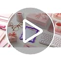 Leinuosen 1 Pcs Magnetic Locker Mirror 5"x7" Real Glass,Pink