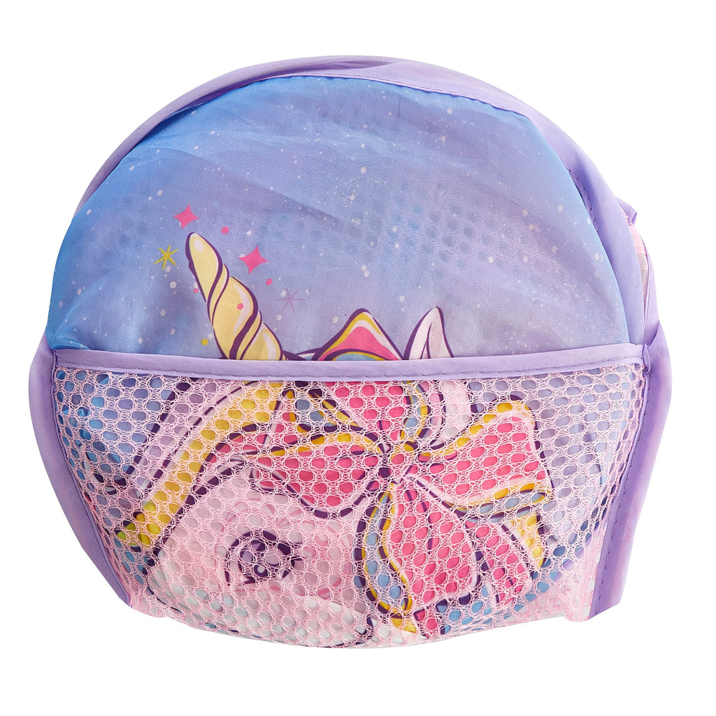 JoJo Siwa 4 Piece Dreamy Bow Unicorn Storage Solution Set with Pop Up Hamper, Collapsible Storage Trunk and 2 Nestable Storage Bins