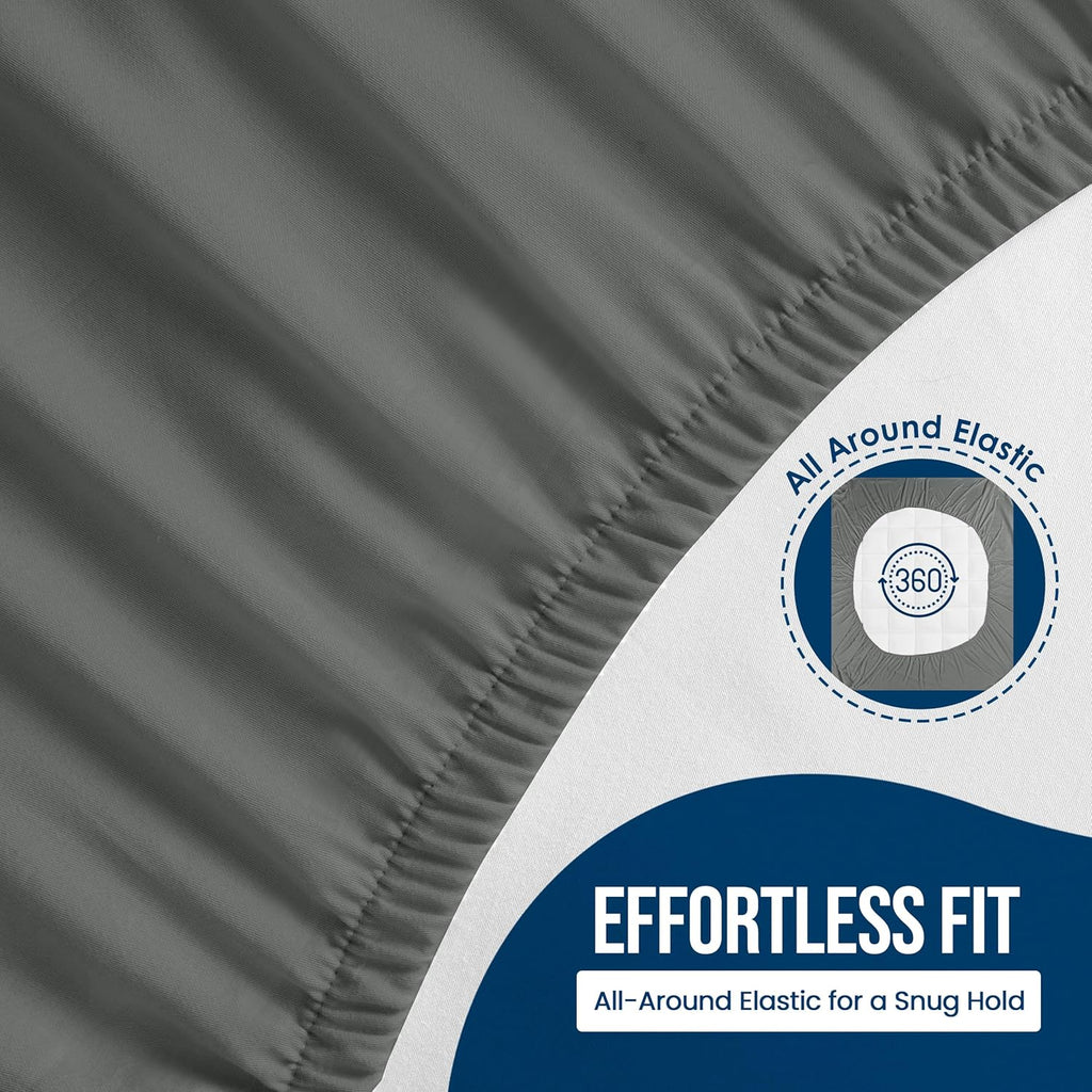 Utopia Bedding Twin Size Mattress Protector - Waterproof Terry Cover with Deep Pockets (Gray)