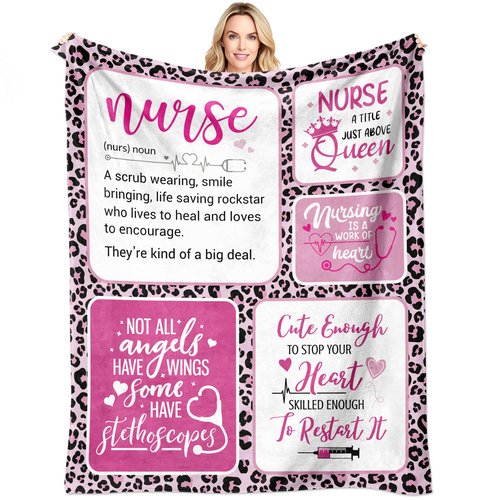 Guqklout Nurse Gifts for Women, Nurse Week Gifts, Xmas Nurses Practitioner Gift for Woman, Labor and Delivery Nurses Appreciation Gift, Nursing Student Present Blanket 60" x 50"