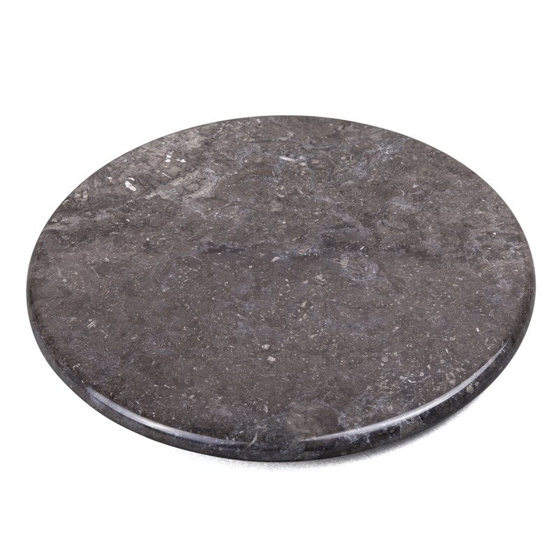 Creative Home Natural Charcoal Marble 12 Inch Round Cheese Board Charcuterie Board Dessert Bread Serving Platter For Kitchen Baking Party Serving, 12 Inch Diameter, Grey