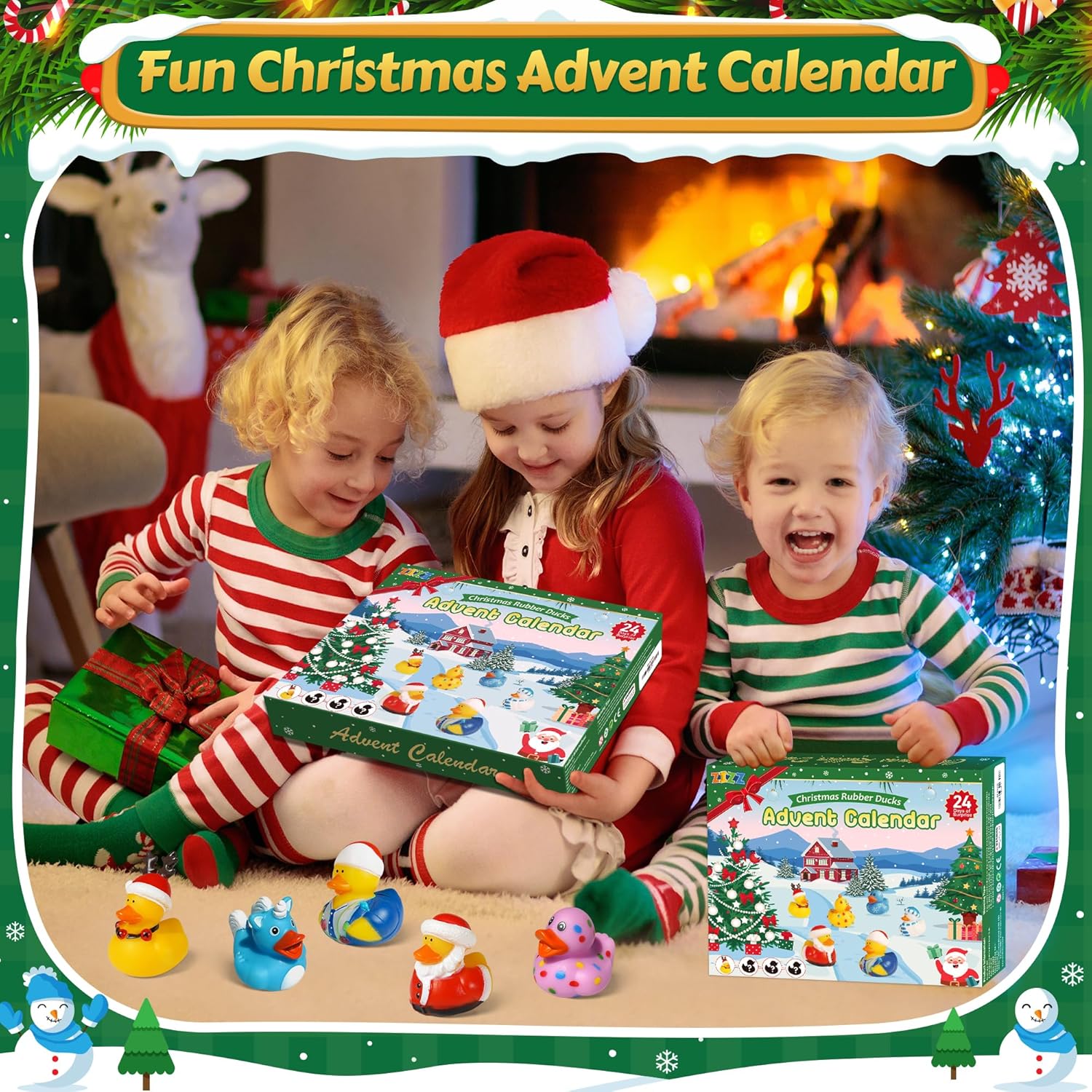 ZIZZ Advent Calendar 2025 | Christmas Rubber Duck Countdown - 24 Fun Gifts for Kids 3+