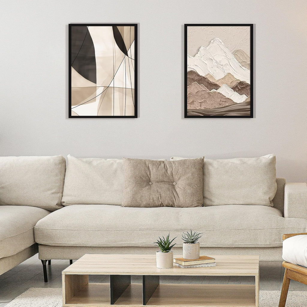 Upsimples 20x28 Picture Frame Set of 5 - Display 16x24 Posters with Mat | Black Wall Hanging Frames