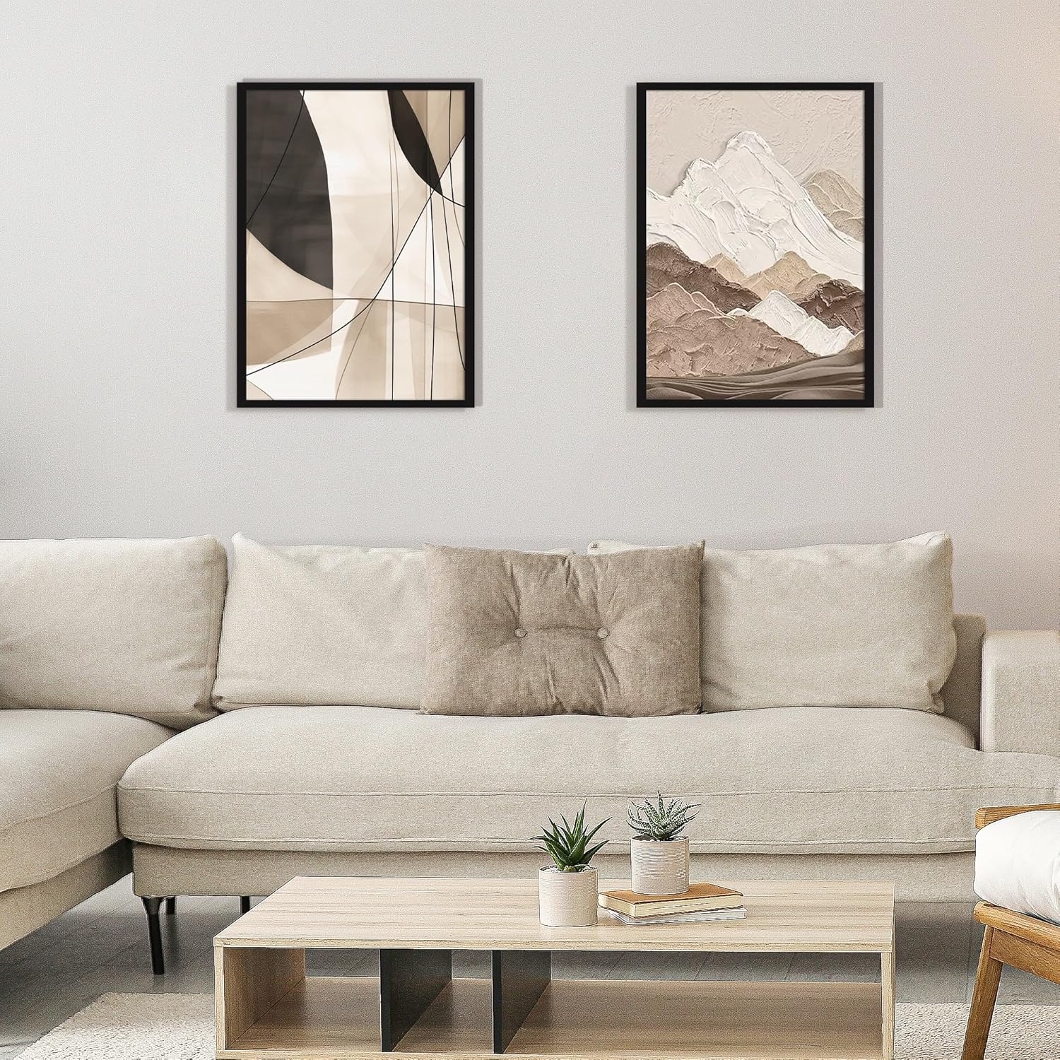 Upsimples 20x28 Picture Frame Set of 5 - Display 16x24 Posters with Mat | Black Wall Hanging Frames