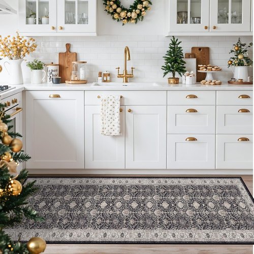 Hallway Washable Runner Rug - Vintage Soft Non-Slip 2x7 Entryway Carpet | Ideal for Kitchen, Bathroom & Living Room