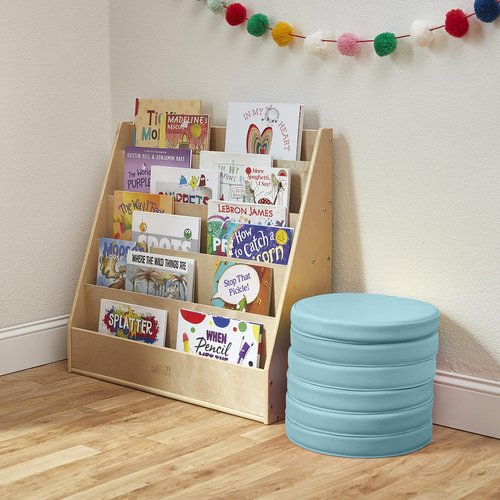 ECR4Kids SoftZone Floor Cushions, Round, Flexible Seating, Seafoam, 6-Piece