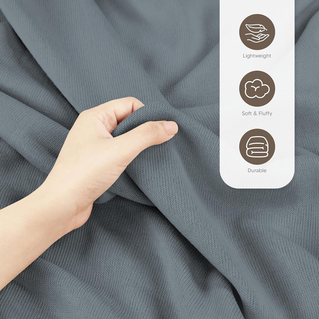 Utopia Bedding Knit Blanket - Soft Lightweight Jersey | Queen Size 90x90 Inches in Grey