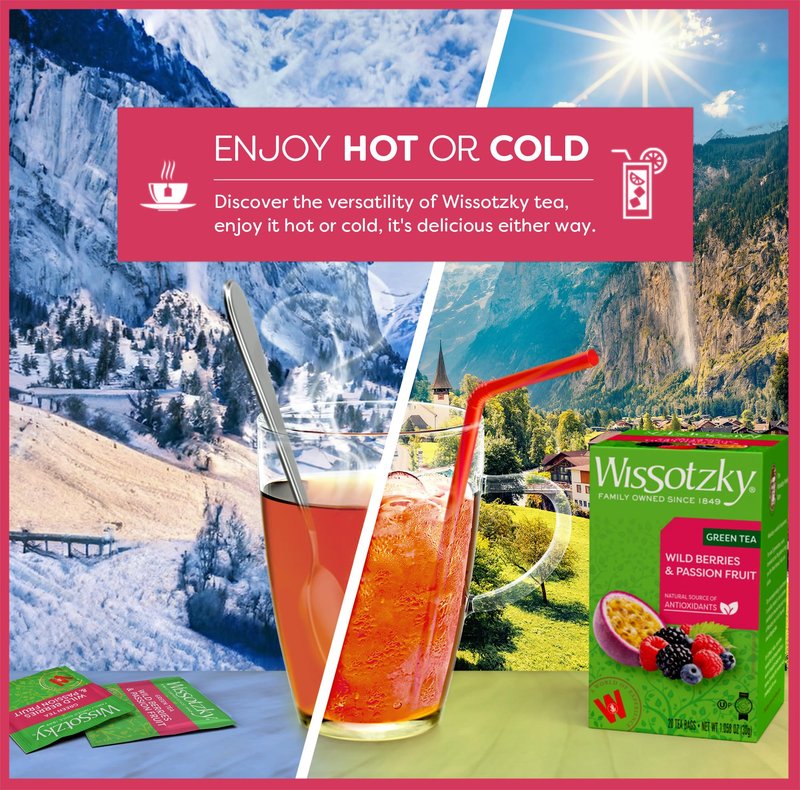Wissotzky Wild Berries & Passion Fruit Green Tea (6 Pack - 120 Tea Bags | Antioxidant Rich | Tropical Blend Green Tea Bags