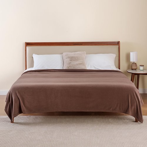 Berkshire Blanket Microfleece Twin Size Bed Blanket Taupe, Lightweight Soft Breathable Plush Micro Fleece Blanket for Bed Couch Sofa, 60x92 Inches