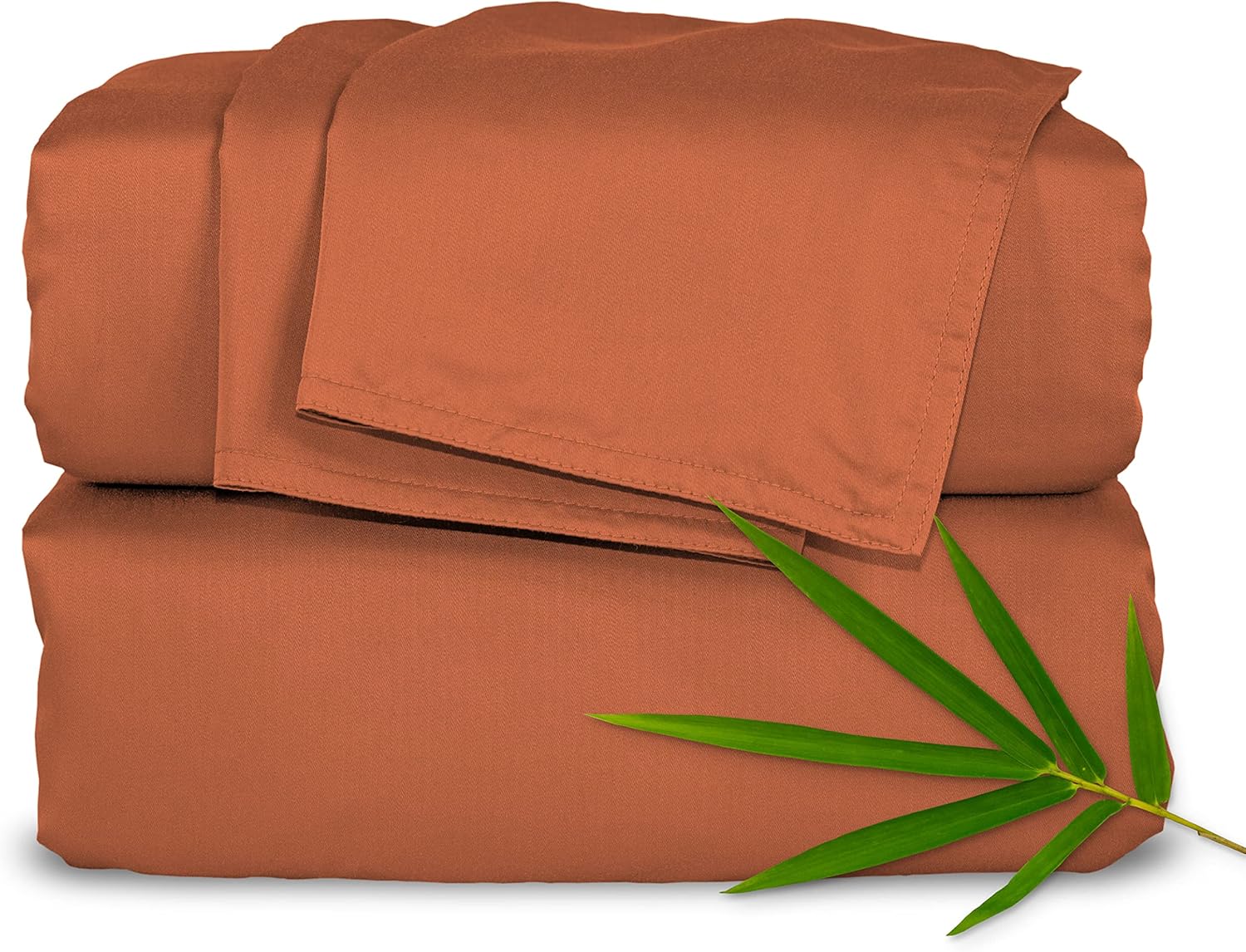 Pure Bamboo Full Sheets - 100% Organic Viscose Bed Sheet Set | Luxuriously Soft & Cooling (Full, Terracotta)