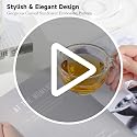 GURUDAR 7OZ/210ML Glass Teacup and Saucer Set with Stainless Steel Spoon - Variation 01