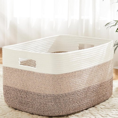 Artfeel Woven Blanket Basket - 65L Decorative Storage for Nursery, Toys, Laundry & Magazines