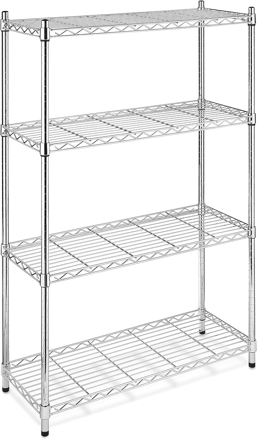 Whitmor 4 Tier Supreme Shelves - Adjustable Metal Storage Solution | Heavy-Duty, 400 lbs Capacity per Shelf, Chrome 36"L x 14"W x 54"H