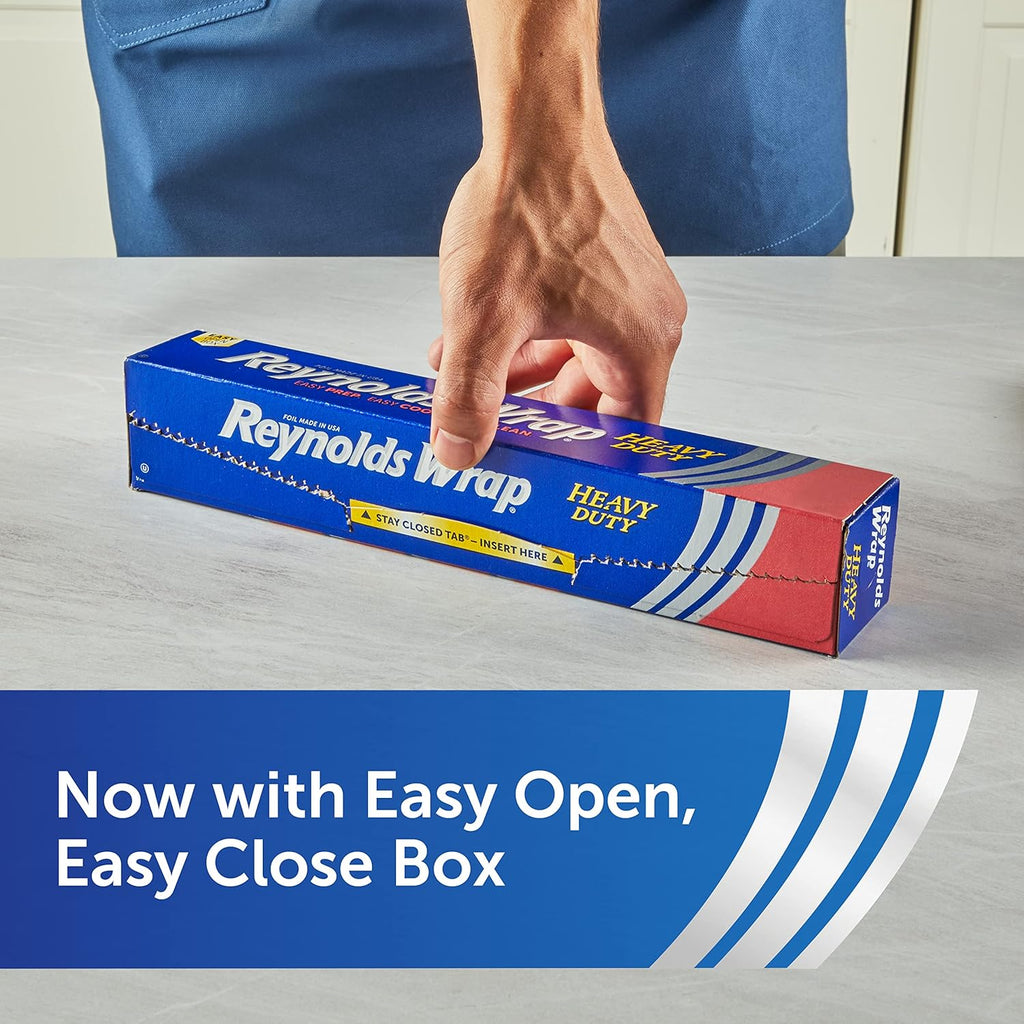 Reynolds Wrap Heavy Duty Aluminum Foil - Thick, Durable Foil with Easy Open Tab | 12 Inches Wide, 50 Sq. Ft.