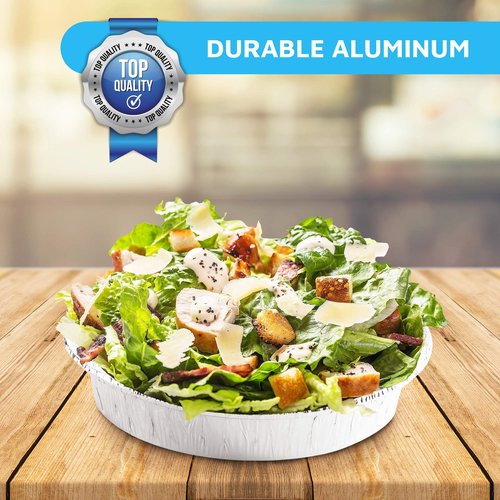 MontoPack 7” Round 40 Pack Aluminum Foil Pans with Clear Lids | Disposable Containers with Straight Walls for Storing, Baking, Meal Prep & Reheating | Freezer & Oven Safe, Recyclable