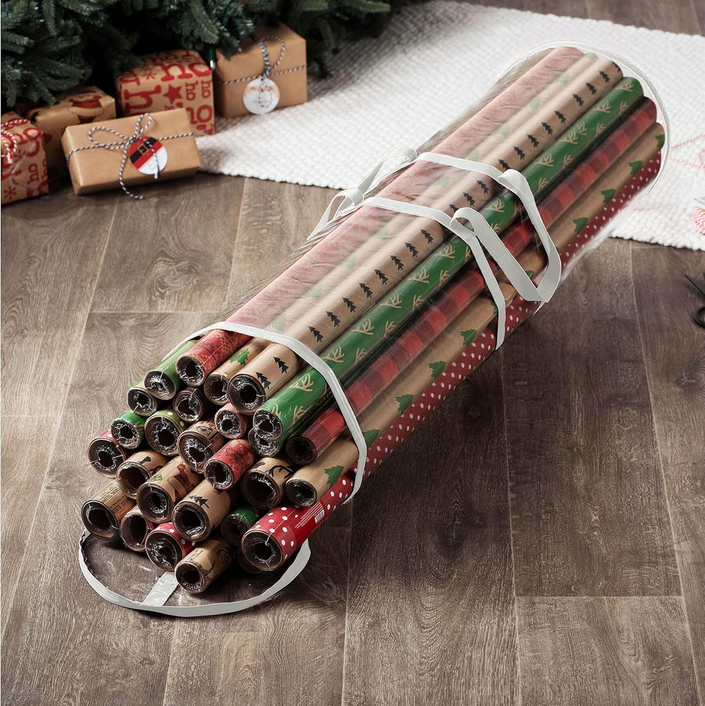 ZOBER Wrapping Paper Organizer - Waterproof 40-Inch Storage for 25 Standard Rolls
