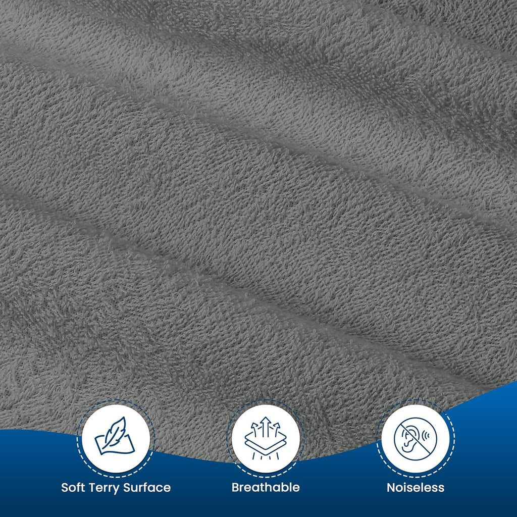 Utopia Bedding Twin Size Mattress Protector - Waterproof Terry Cover with Deep Pockets (Gray)
