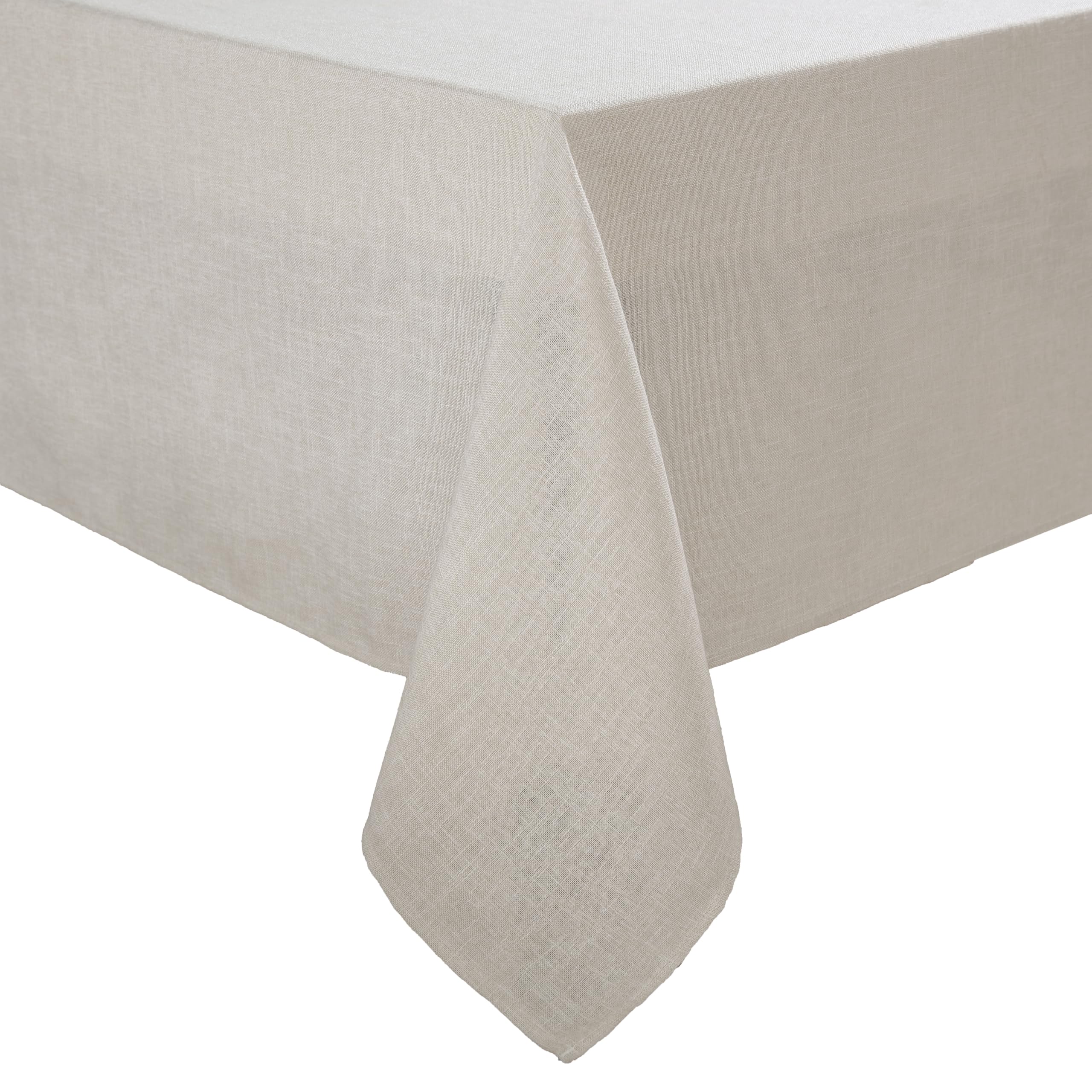 Laura Ashley Harper Luxuriously Smooth Fabric Tablecloth for Formal or Casual Dining, Holiday, Banquet, Wedding or Party, 60" x 102", Ivory