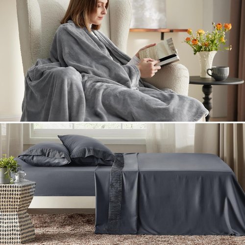Bedsure Queen Size Blanket & Sheet Set - Soft, Cozy Comfort for a Restful Sleep