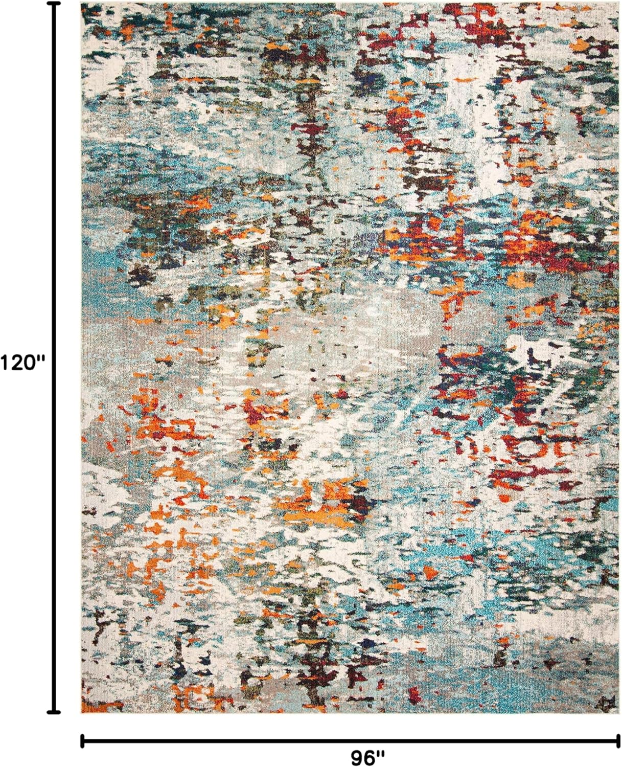 SAFAVIEH Area Rug 8x10 - Madison Collection - Modern Grey & Blue Abstract Design | Non-Shedding & Easy to Clean for Living Room, Bedroom, Office, Dining Space