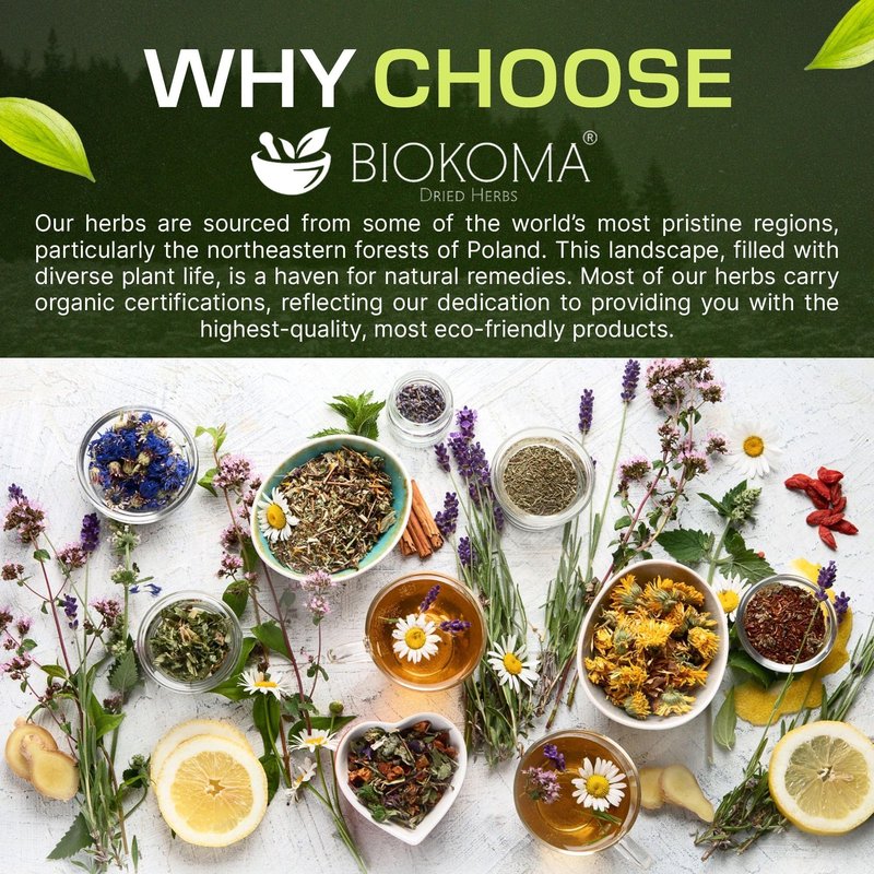 Biokoma Organic White Mulberry Leaf Tea Loose Dried Leaves 1.76oz - Morus Alba Herbal Tea - USDA Organic - Resealable Moisture Proof Pouch - No Additives - No Preservatives - Non GMO - Kosher