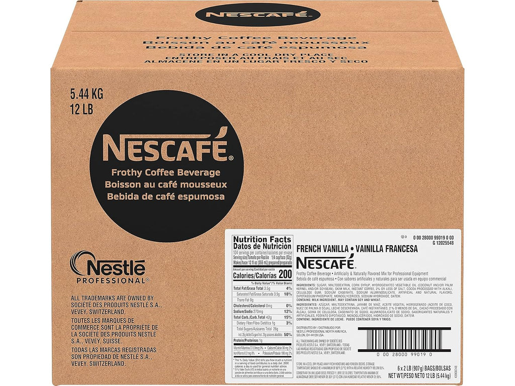 Nescafé French Vanilla Cappuccino Mix - 32-Ounce Bags | Pack of 6 for Rich Flavor
