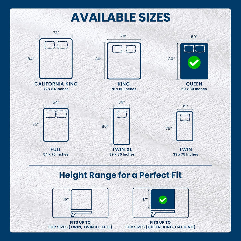 Queen Size Mattress Protector Waterproof 14 Pack, Premium 200 GSM Terry Mattress Cover, Soft & Breathable Bed Cover, Fitted Sheet Style Stretchable Deep Pockets 17" by Utopia Bedding (White)