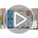 4-Tier Glass Display Cabinet with 3-Color LED Lights & Motion Sensor